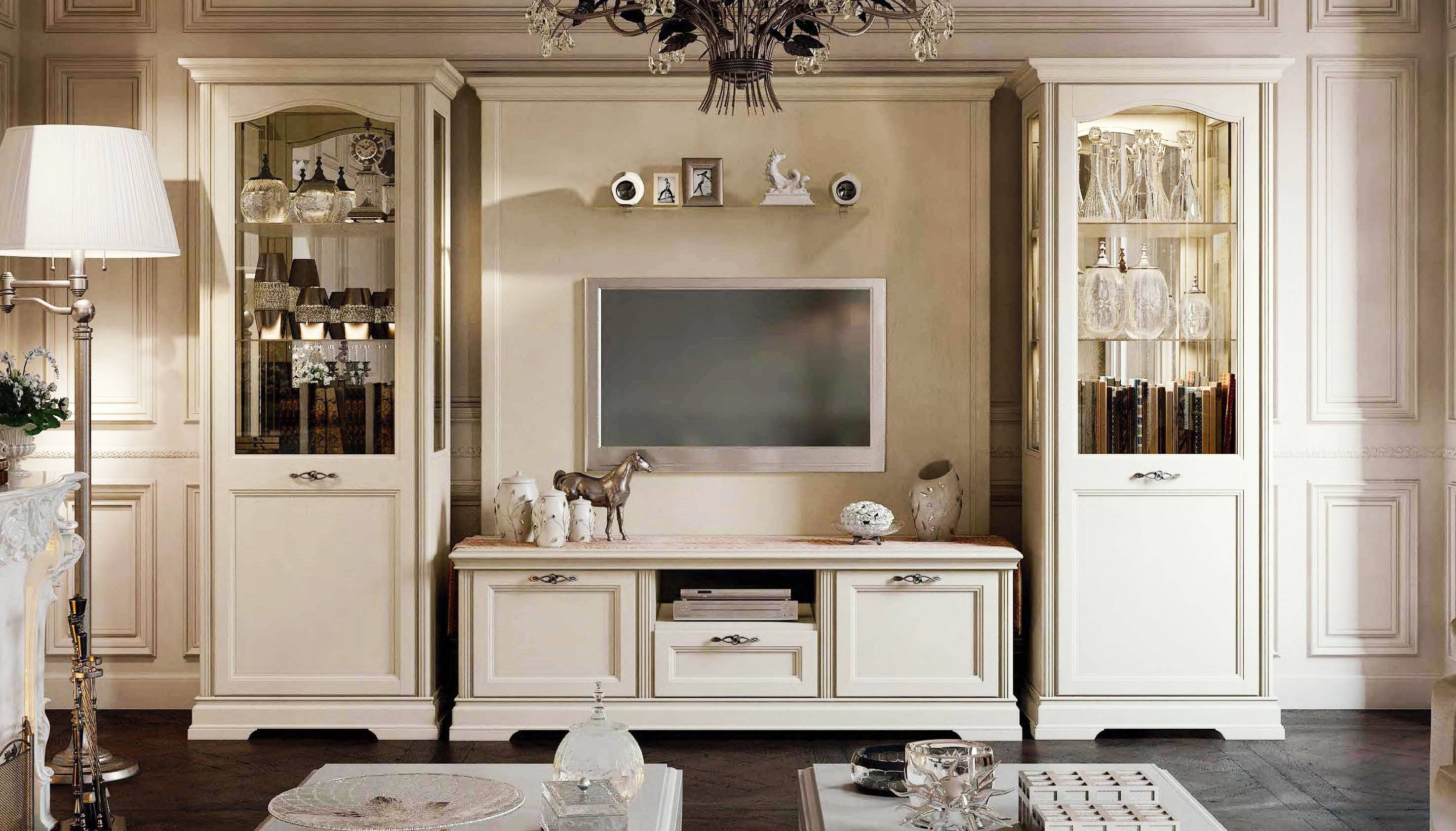 Мебель для гостиной в классическом стиле: классика в зале - стенки и мягкая