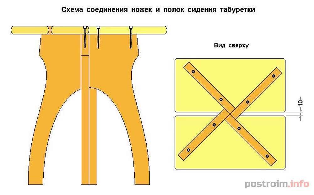 Табурет деревянный чертеж