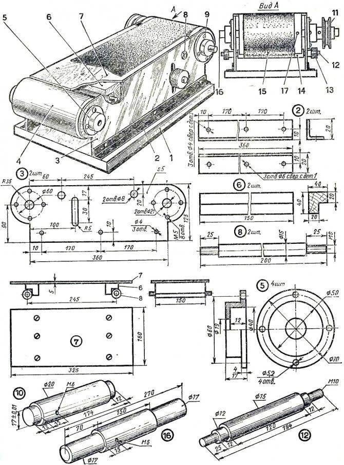 Барабанный шлифовальный станок по дереву своими руками чертежи с размерами