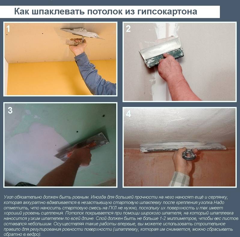 Шпаклевка потолка своими руками: пошаговая инструкция
