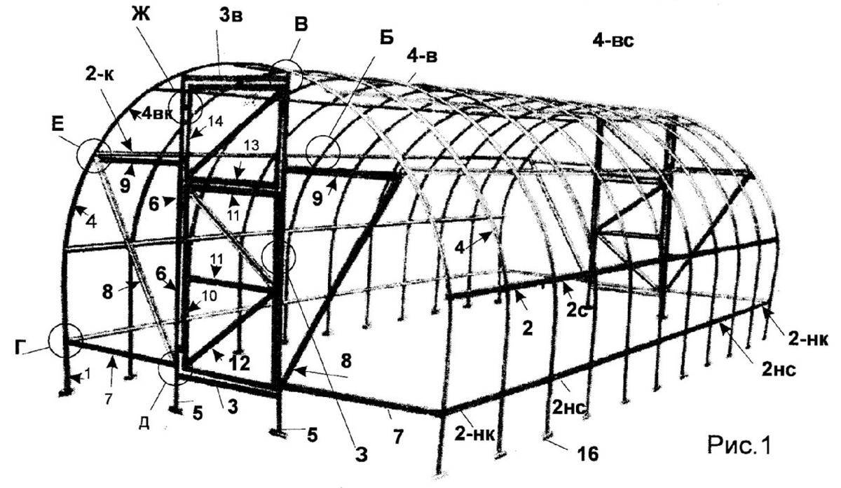 Чертеж теплицы 3 на 8