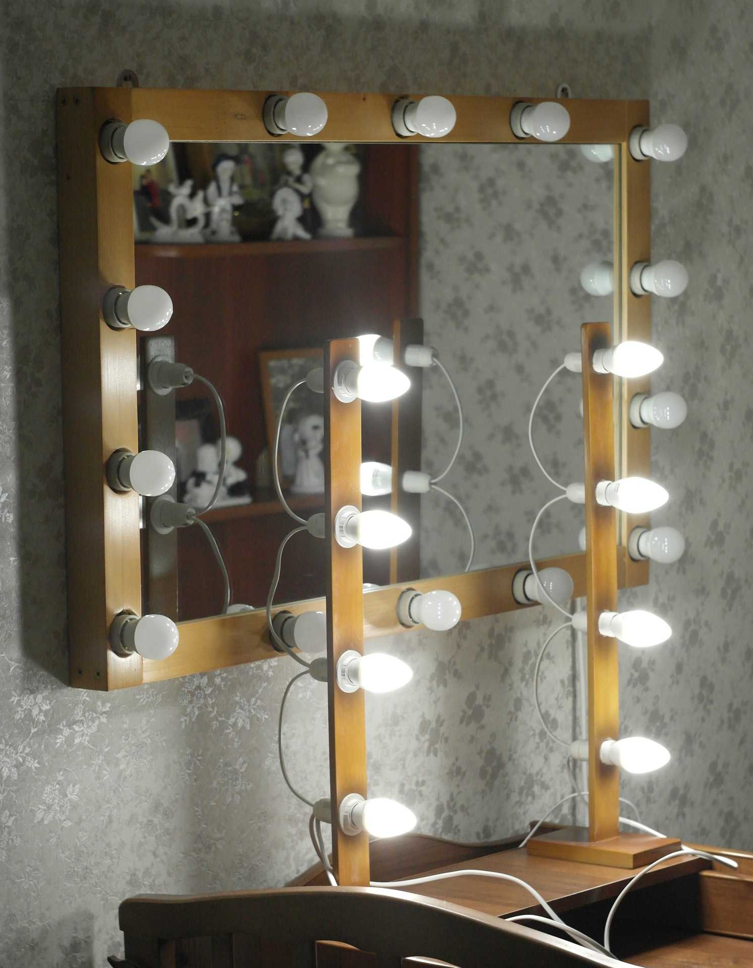 Гримерное зеркало с лампочками своими руками 75 фото как сделать