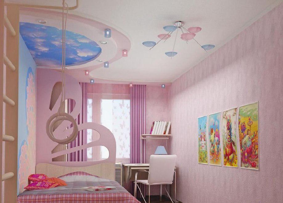 Потолок в детской комнате: 75 фото в интерьере, идеи для девочки или мальчика