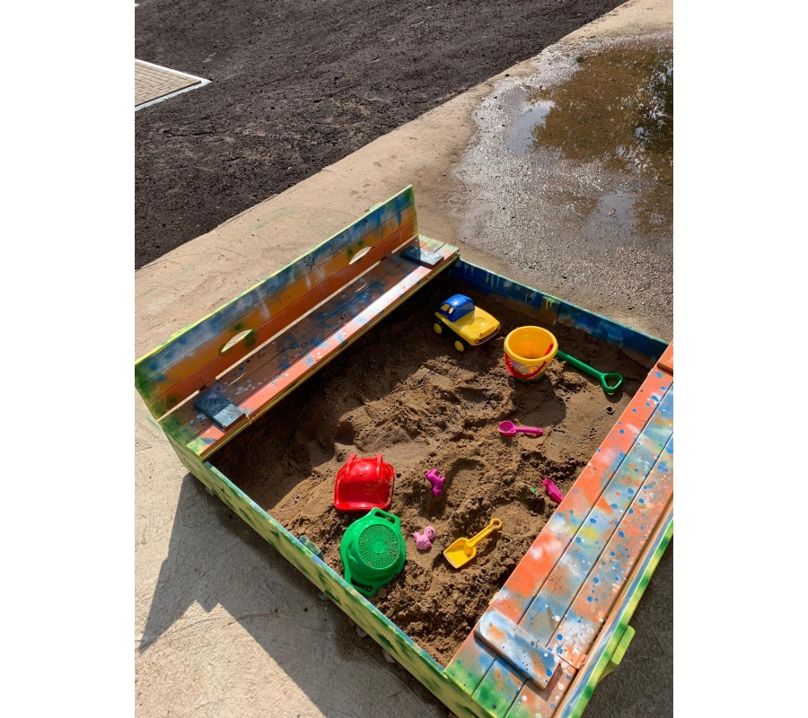 Песочница своими руками, детская песочница с крышкой, как сделать песочницу, крышка столик, крышка лавочка