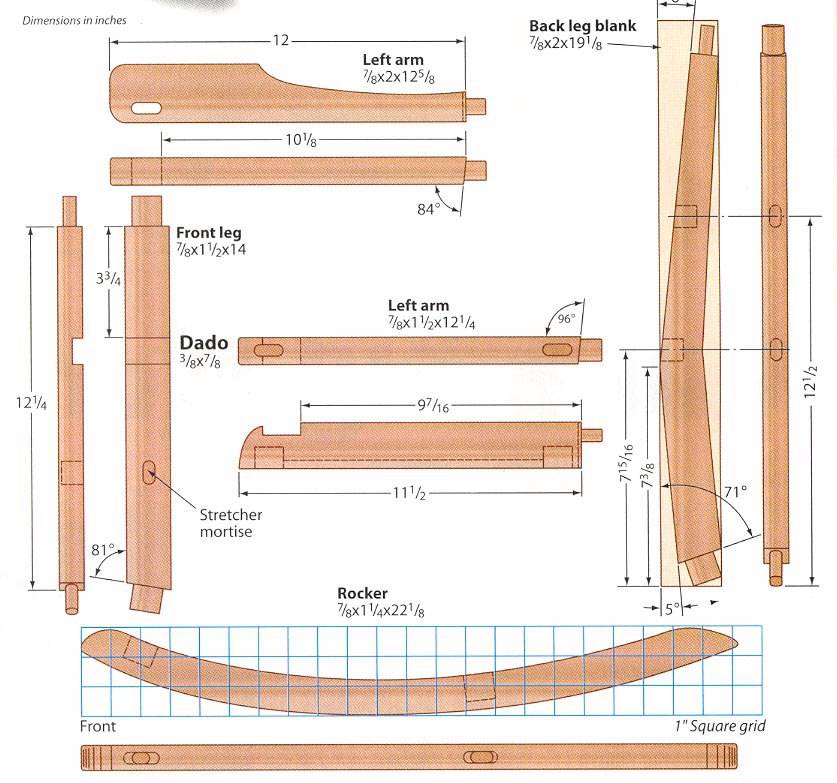 Кресло качалка своими руками из дерева чертежи и схемы