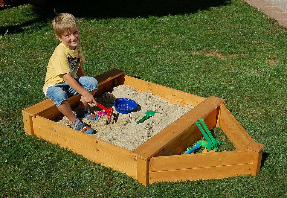Детская песочница для дачи своими руками: чертежи, варианты, материалы, выбор песка | строй легко